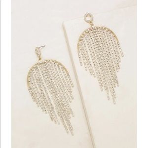 Crystal Elegance Fringe 18k Gold Plated Earrings